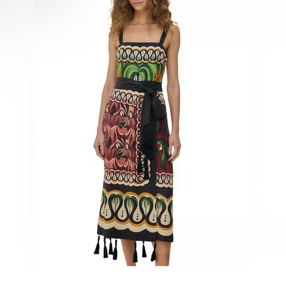 NEW NWT Farm Rio Off-White Coconut Tree Flow Dress size M - Picture 7 of 11